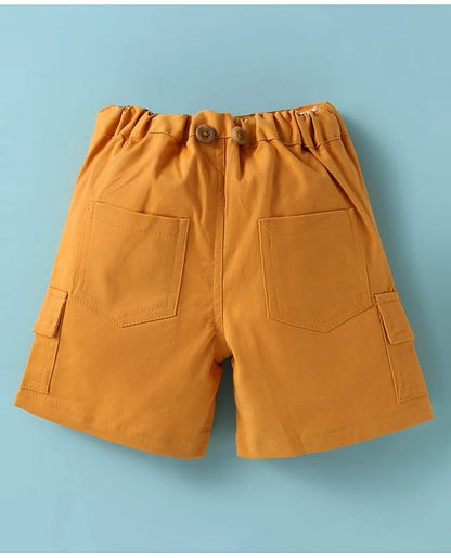 ToffyHouse  Half Sleeves Striped Shirt & Shorts with Suspender - White & Beige
