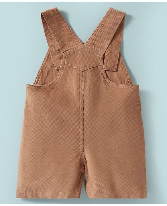 ToffyHouse Half Sleeves T-Shirt & Dungaree - Light Brown