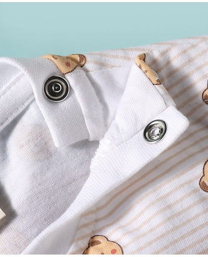 ToffyHouse Half Sleeves T-Shirt & Dungaree - Light Brown