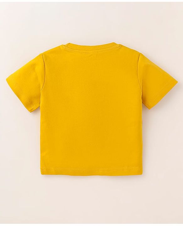 ToffyHouse  Half Sleeves T-Shirt & Shorts With Sports Car Print - Yellow & Navy