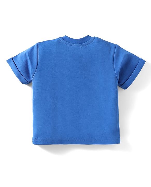 ToffyHouse Half Sleeves Beach Theme T-Shirt & Shorts Set - Royal Blue & Grey