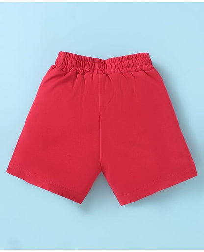 ToffyHouse  Half Sleeves T-Shirt & Shorts Set With London Print - Red