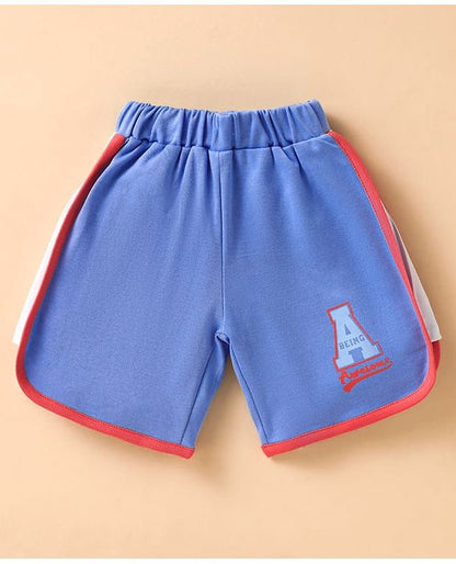 ToffyHouse  Half Sleeves Striped T-Shirt & Shorts Set  - Light Blue
