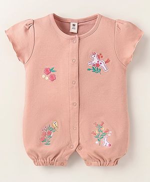 ToffyHouse Half Sleeves Rompers- Rose Gold