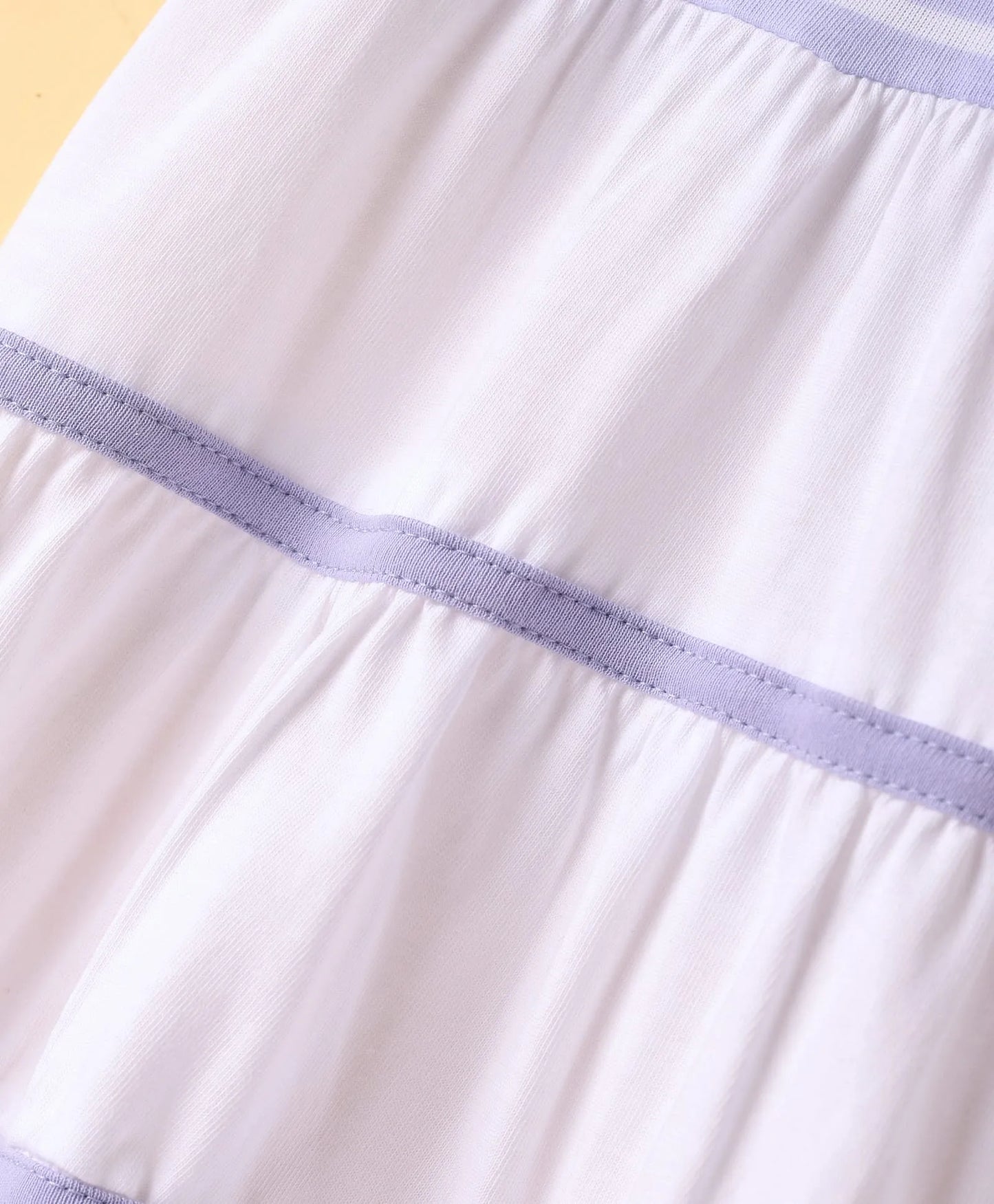 ToffyHouse  Sleeveless Frock with Stripes & Floral Applique - Light Blue