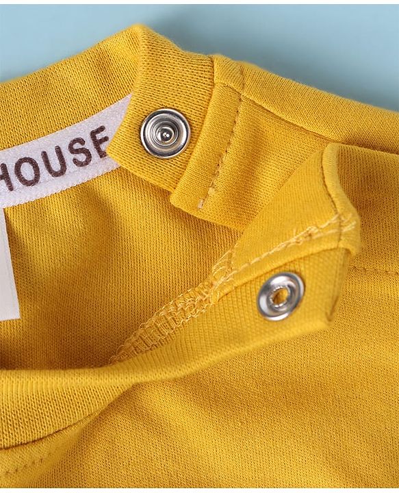 ToffyHouse Half Sleeves  Set with Beach Theme Print - Yellow