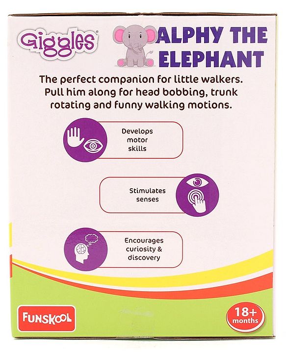 Giggles Alphy The Elephant Pull Along Toy - Blue