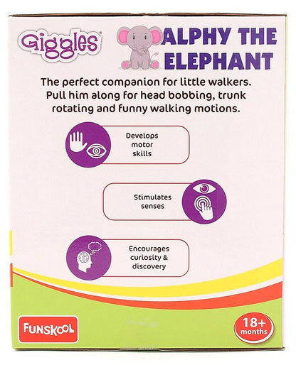 Giggles Alphy The Elephant Pull Along Toy - Blue