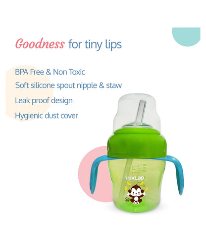 LuvLap Banana Time 2 in 1 Sipper 150 ml Green