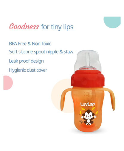 LuvLap Banana Time 2 in 1 sipper 210 ml Orange