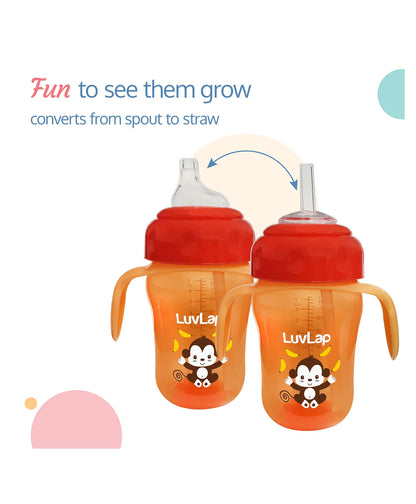 LuvLap Banana Time 2 in 1 sipper 210 ml Orange