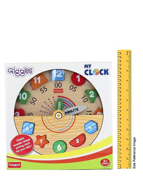 Giggles Wooden Shape Sorter My Clock Toy - Multicolor