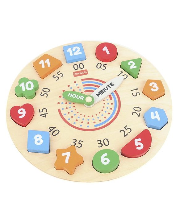 Giggles Wooden Shape Sorter My Clock Toy - Multicolor