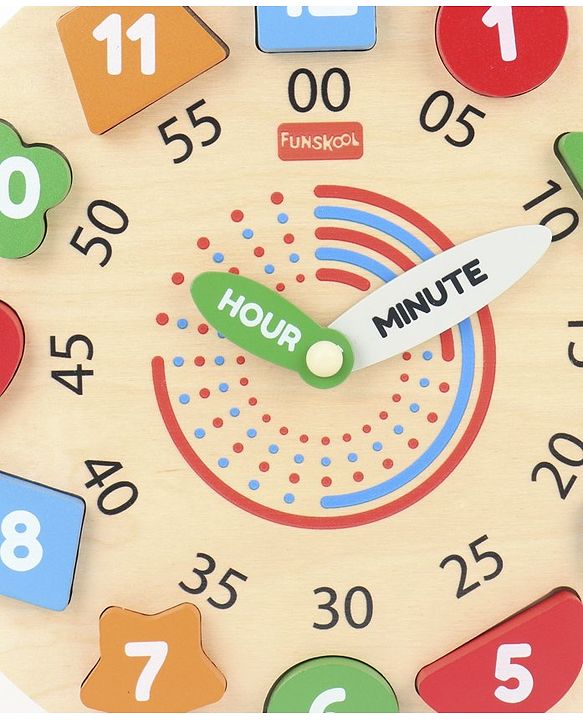 Giggles Wooden Shape Sorter My Clock Toy - Multicolor