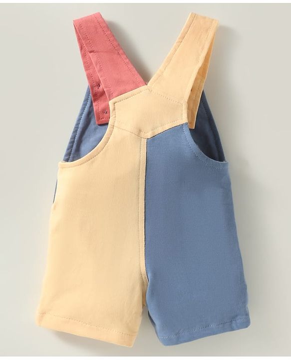 ToffyHouse  Half Sleeves Dungarees With Smiley Printed Inner T-Shirt - Multicolour