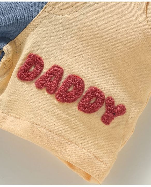 ToffyHouse  Half Sleeves Dungarees With Smiley Printed Inner T-Shirt - Multicolour