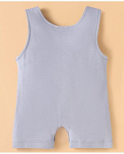 ToffyHouse Half Sleeves  T-Shirt & Dungaree Style Romper With Teddy Print - Mauve
