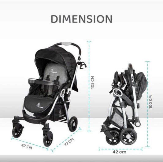 R for Rabbit - Chocolate Ride -Stroller - Black Grey