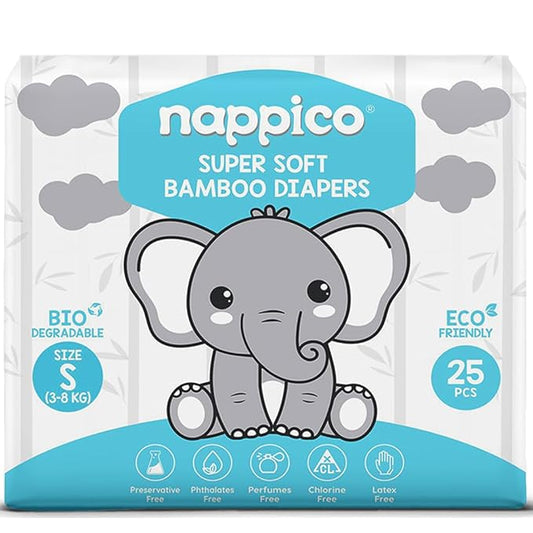 Nappico Tape Diaper Small  Size - 25 PCS