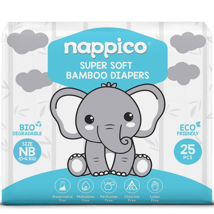Nappico Tape Diaper NB Size - 25 PCS