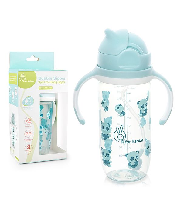 R for Rabbit - Bubble Straw Sipper - Sippers - Blue