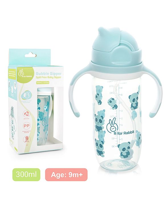 R for Rabbit - Bubble Straw Sipper - Sippers - Blue