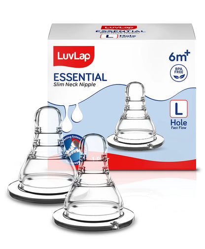 LuvLap Ess Slim Neck Nipple Fast Flow (L)