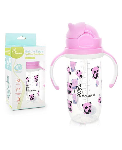 R for Rabbit - Bubble Straw Sipper - Sippers - Pink