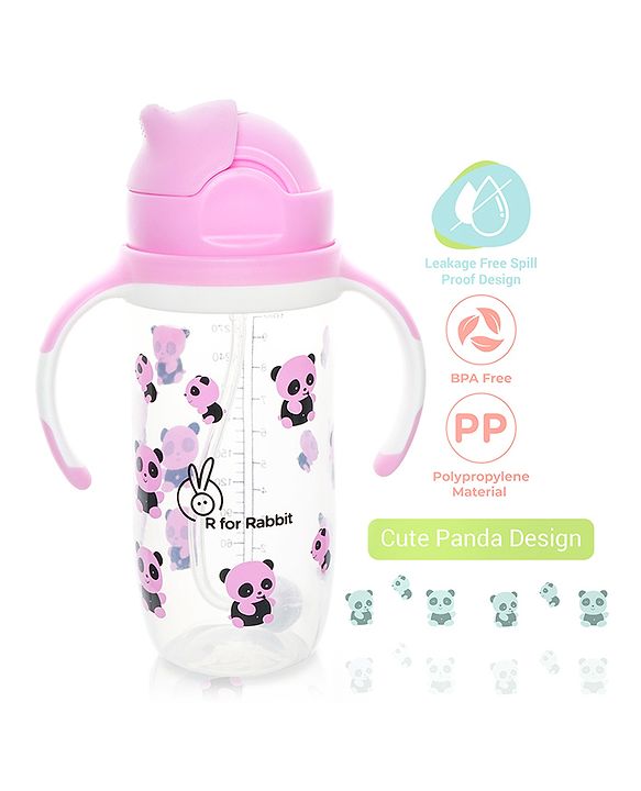R for Rabbit - Bubble Straw Sipper - Sippers - Pink