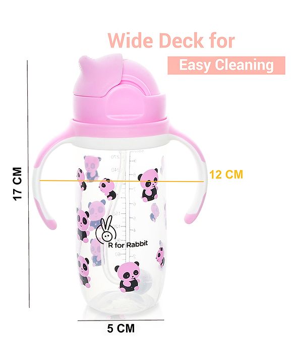 R for Rabbit - Bubble Straw Sipper - Sippers - Pink