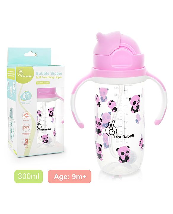 R for Rabbit - Bubble Straw Sipper - Sippers - Pink