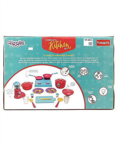 Giggles Role Play Complete Kitchen Set of 29 Pieces - Multicolor