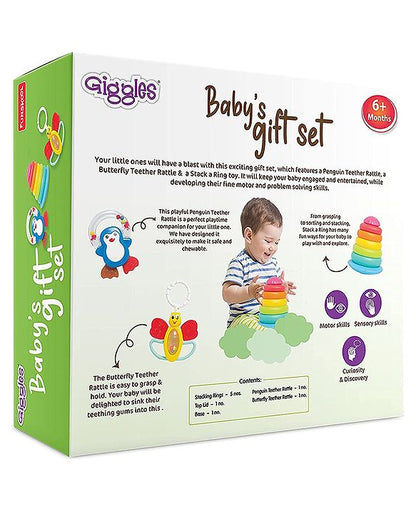 Giggles Baby Rattles 3 in 1 Gift Set - Multicolour