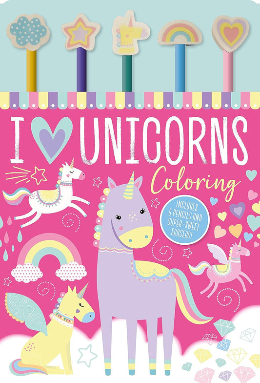 I LOVE UNICORNS COLOURING
