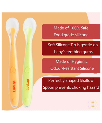 LuvLap Baby Soft Silicon Spoon - Pack of 2