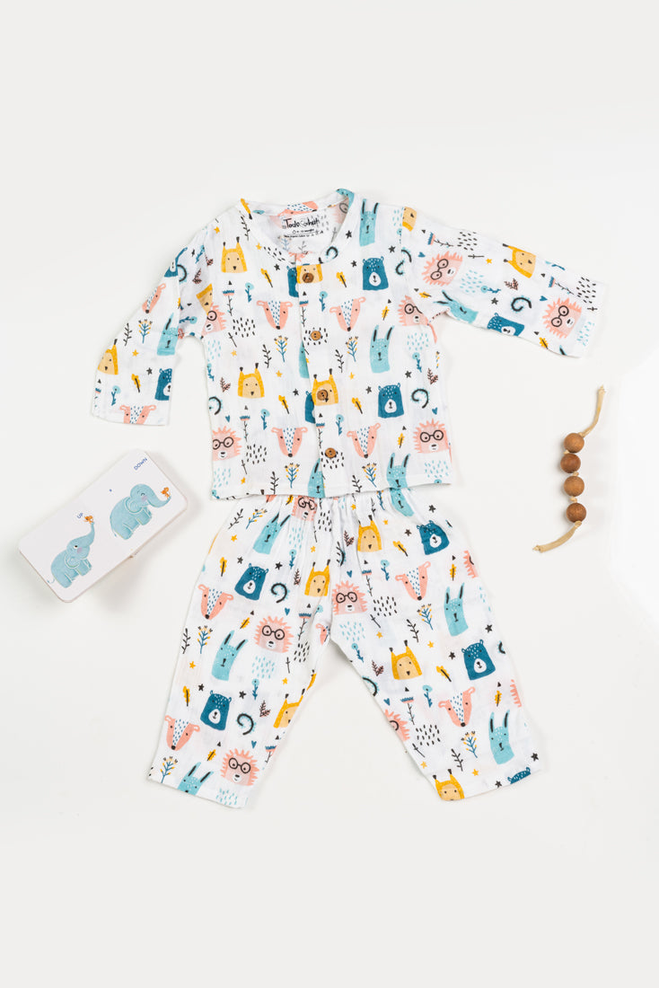 Muslin Night Dress Baby Animals