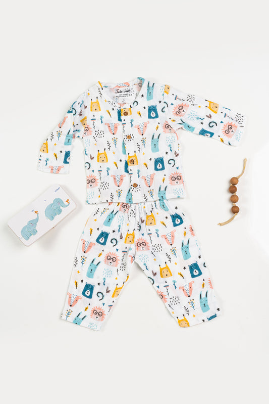 Muslin Night Dress Baby Animals
