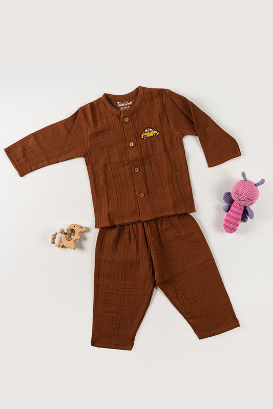 Muslin Night Dress Cambridge Brown
