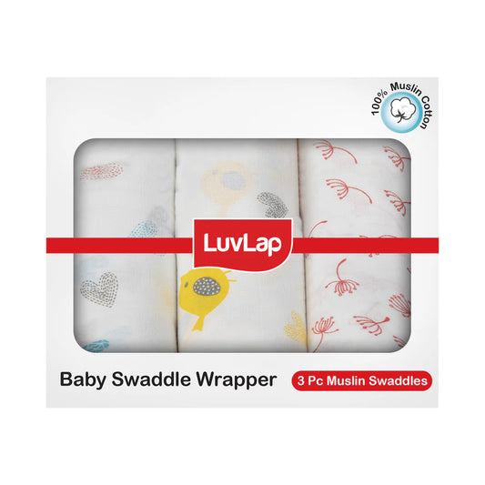 Luvlep Muslin Swaddle Birds White 120*100 CM
