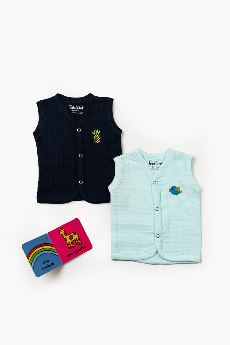 Muslin Jabla SS Navy & Mint Julep