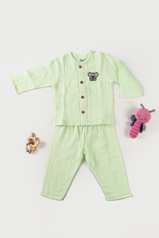 Muslin Night Dress Pastel Green