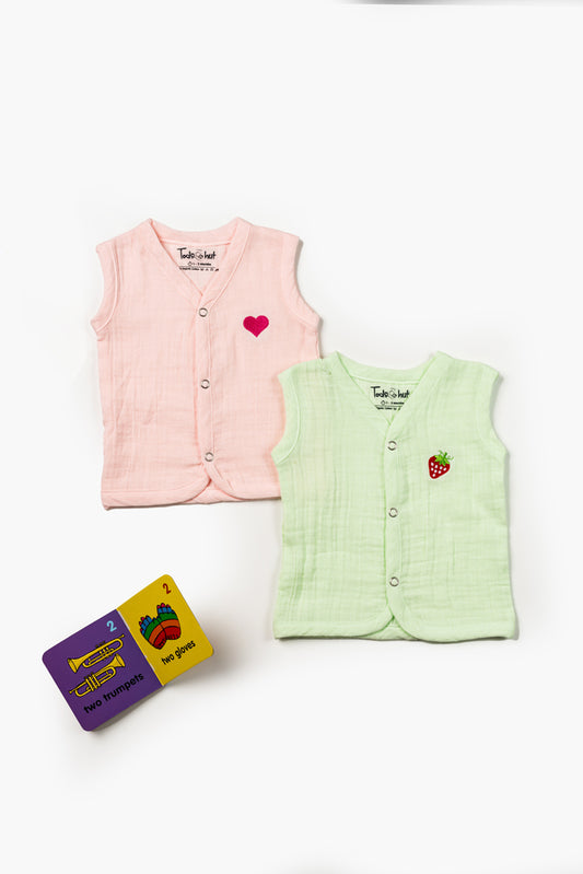 Muslin Jabla SS Rose Water & Pastel Green