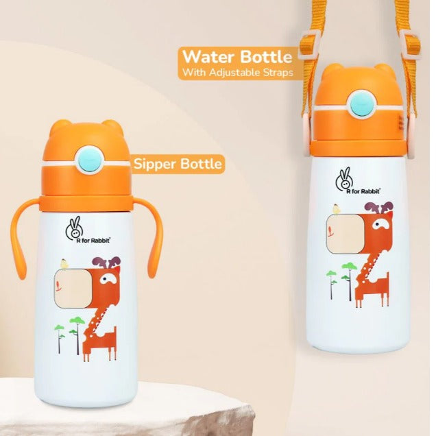 R For Rabbit  - Steebo Safari  Sippy Water Bottle - Orange Giffy