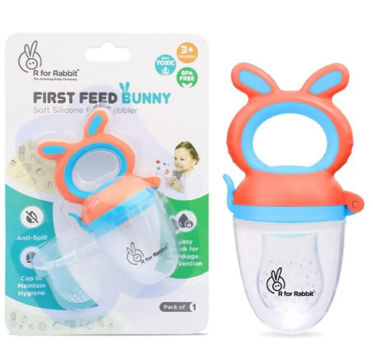R For Rabbit - First Feed Bunny Nibblers - Orange Blue