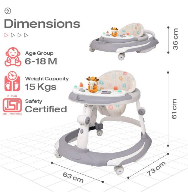 R For Rabbit - Little Feet Plus  Walker - Grey White