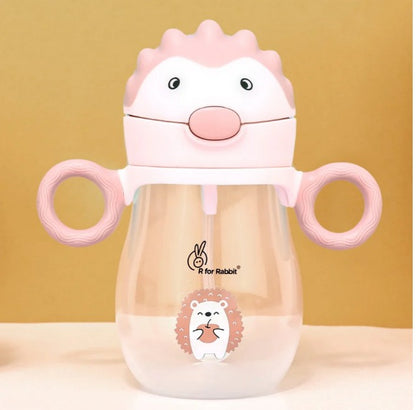 R For Rabbit - Spikey Baby Straw Sipper Bottle - Peach Pink