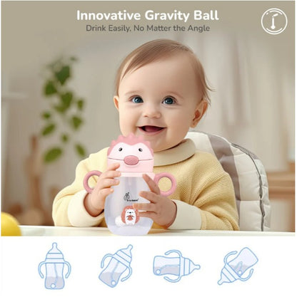 R For Rabbit - Spikey Baby Straw Sipper Bottle - Peach Pink