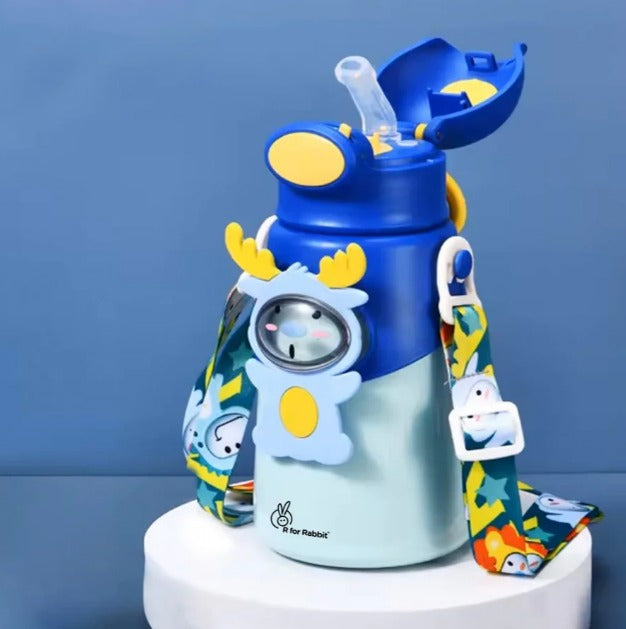 R For Rabbit - Steebo Zoobie Sippy Water Bottle - Blue Deer