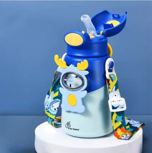 R For Rabbit - Steebo Zoobie Sippy Water Bottle - Blue Deer