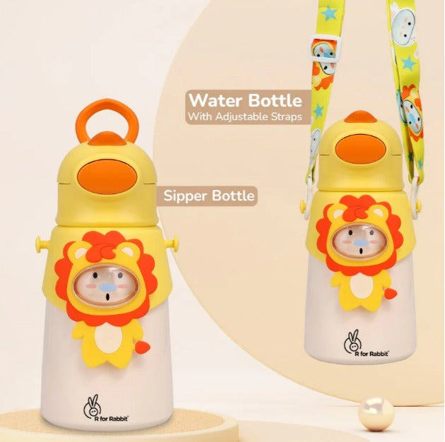 R For Rabbit - Steebo Zoobie Sippy Water Bottle - Yellow Lion